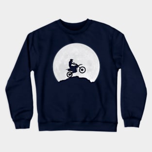 Motorcyclist and the moon Crewneck Sweatshirt